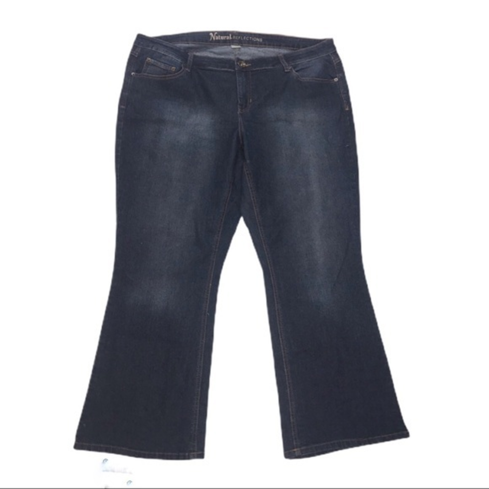Natural Reflections 18WP dark blue wash higher rise bootcut jeans